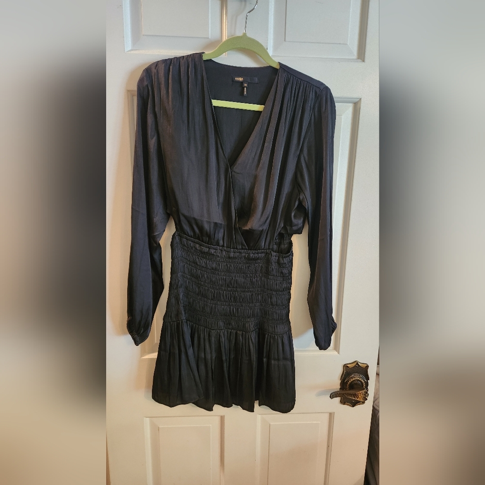 Silky long sleeved mini dress